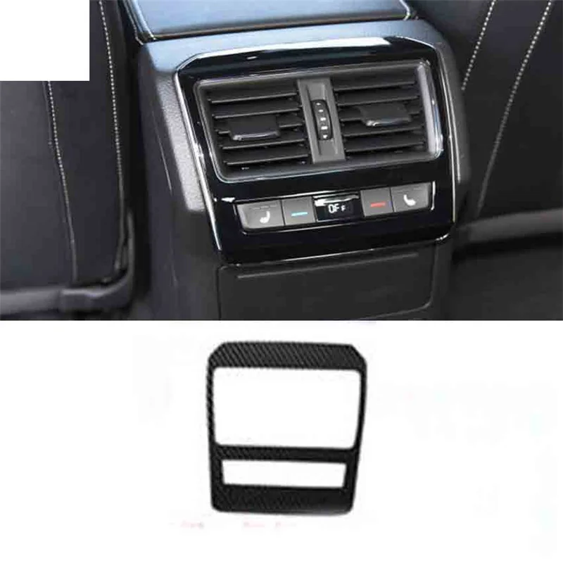 1PC Car Stichers Uhlíkové vlákno Zŕta Zadná klimatizácia Outlet Outlet Decoration Cover na rok 2016 2017 2018 SKoda Superb 3v3