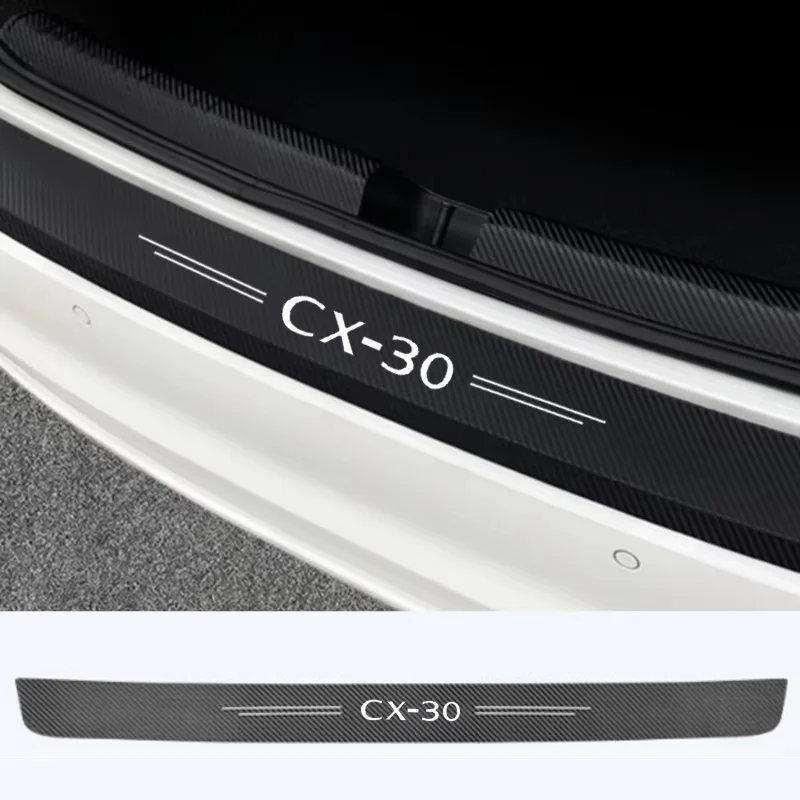 1PC Car Trunk Sill Bumper pre Mazda CX30 Logo Ochranca nálepky odznak Zadné dvere pedálové prúžky