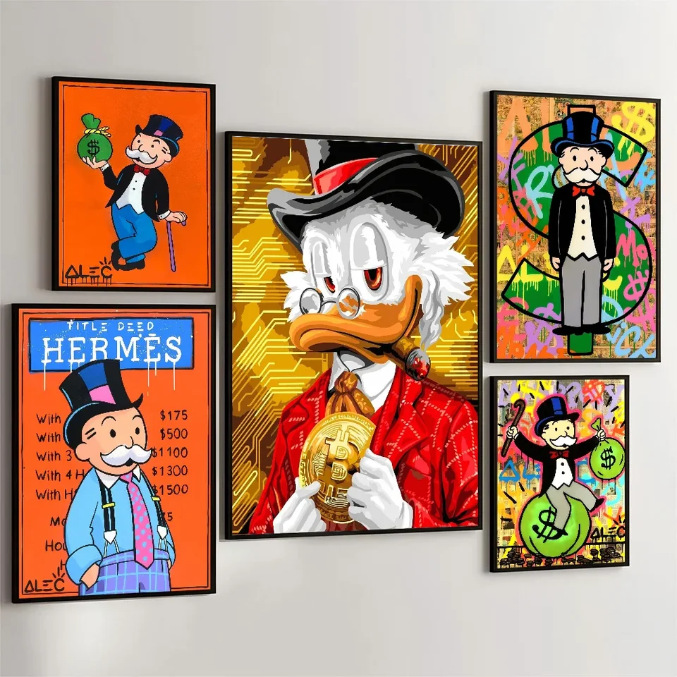 1PC Cartoon Dollar AALEC Monopolys Movie Sticky Plagáty retro kraft papierová nálepka DIY Izba