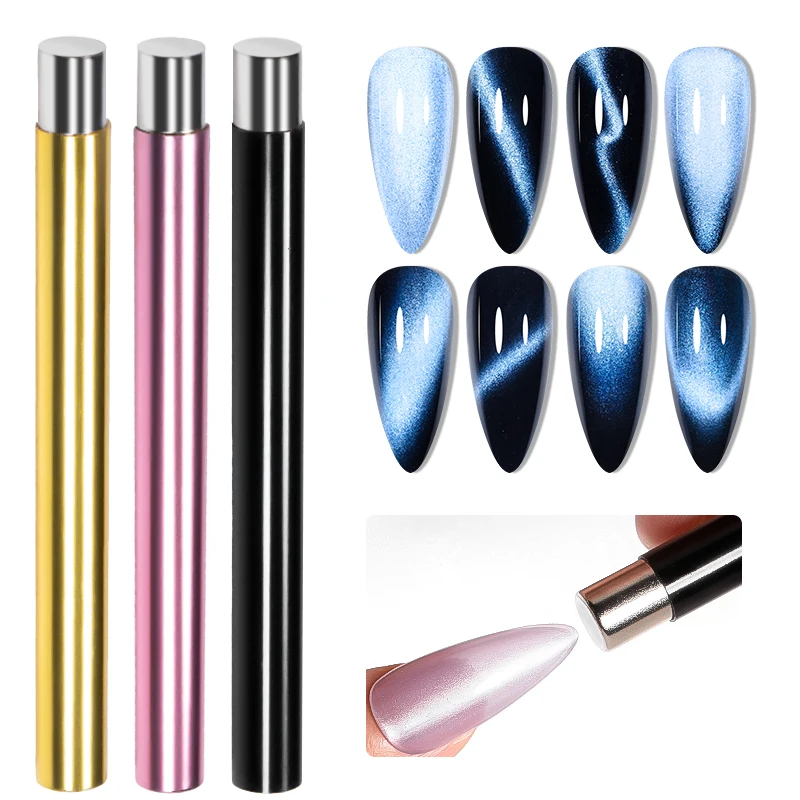 1PC Cat Eye Nail Magnetic Stick valcový magnet pre Cat Eye UV gél poľský snehový svetlom trblietky Nástroje manikúrové náradie