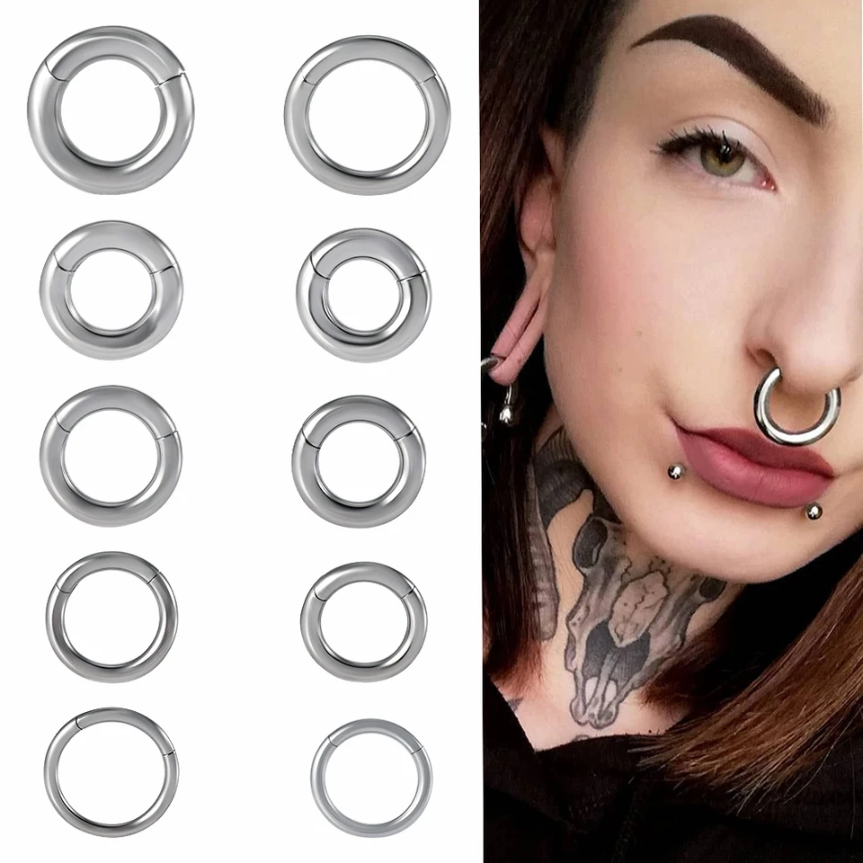 1pc chirurgický oceľový sklonený segment prsteň nosný prsteň Rings Rings Labret Lip Hoop Uši chrupavka Tragus Daith Piercing Body Šperky 8-18 mm