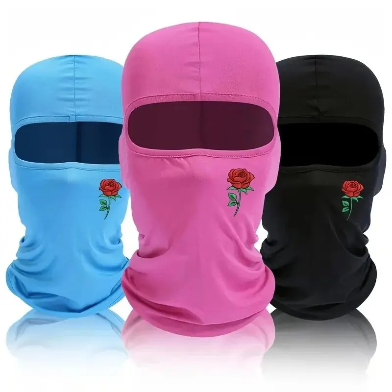 1PC Cool Retro Rose Print Ski Maska
