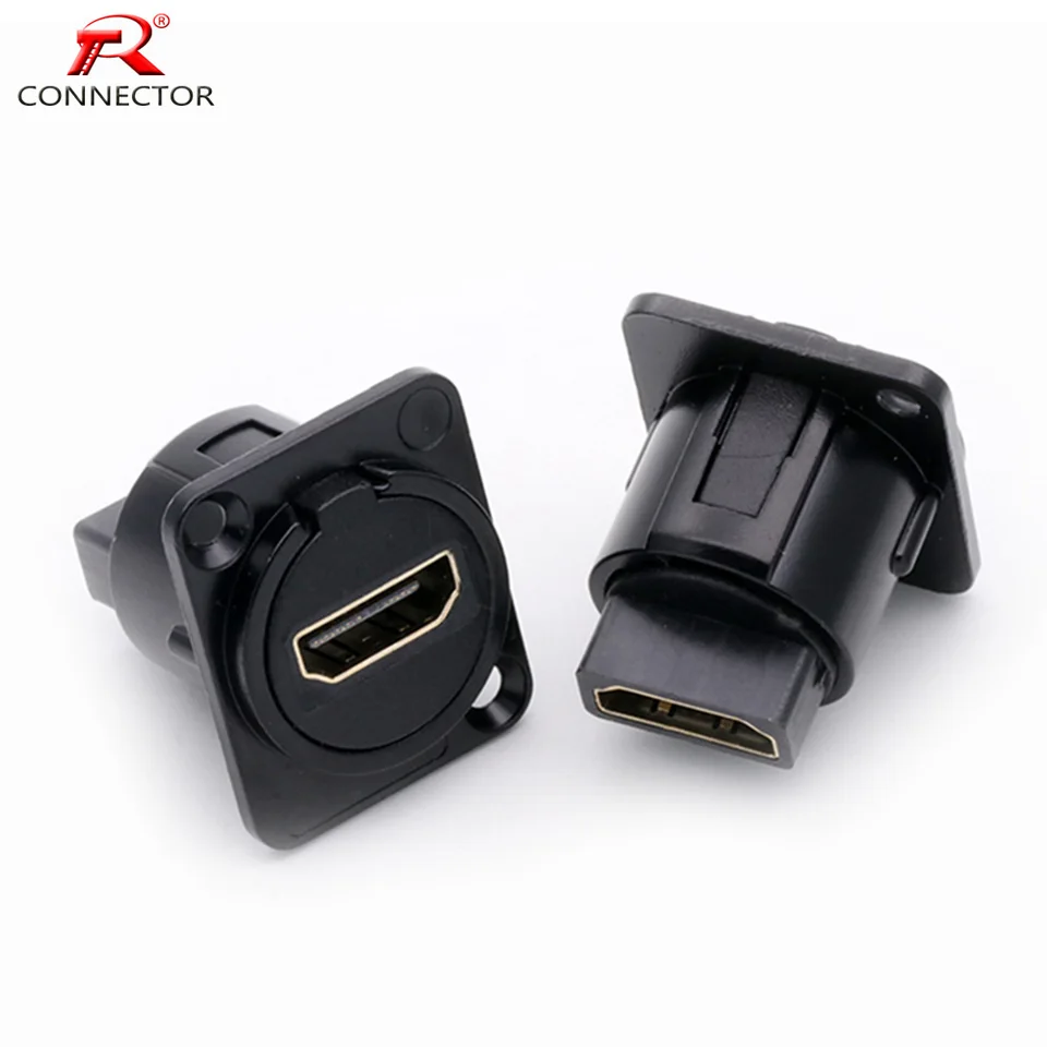 1pc D-type konektorový predlžovací kábel Adaptér HDMI kompatibilný panel montáž podvozku konektor Audio Žena Modul