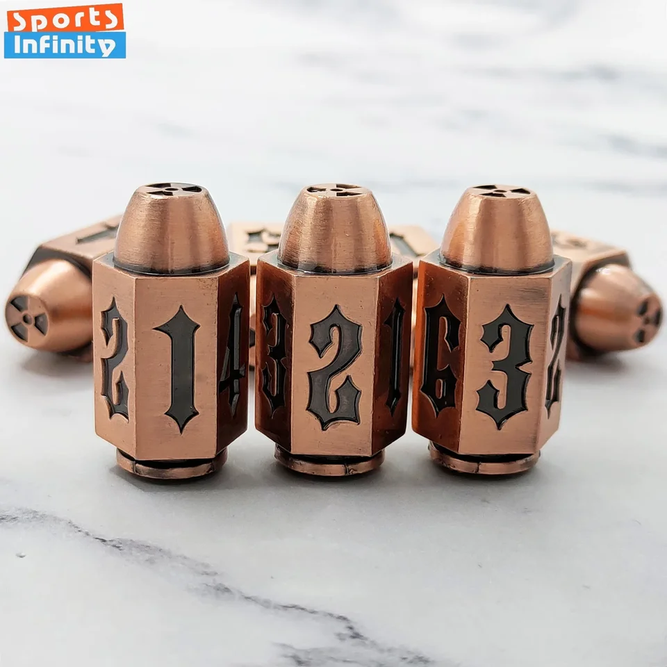 1PC D6 Antique Copper Bullet Metal DICE DICK DICE Set pre COC TRPG RPG CTHULHU stolová hra Polyhedrálne číslo kocky