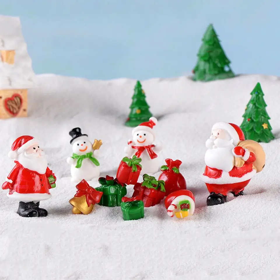 1PC darček mikro krajina bonsai rozprávková záhrada Domáca dekorácia snehuliak figurín Mini Santa Claus vianočné ozdoby Vianoce ozdoby