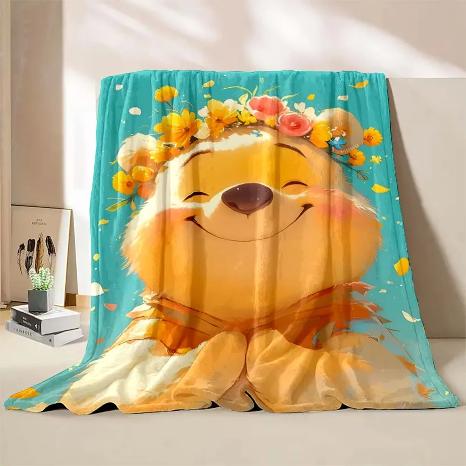 1PC Disney Winnie Pooh tlačená prikrývka Detská deťa Dospelá prikrývka Mäkká a teplá posteľná bielizeň pre posteľnú pohovku vonkajší cestovný kryt prikrývky