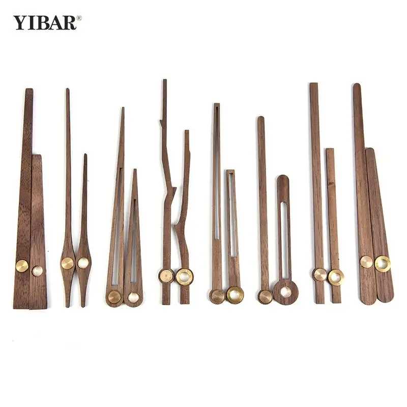 1pc DIY Drevené ukazovatele nástenné hodiny ruky Hodiny Hodiny ihlové kremeň Vymeňte diely hnedá farba