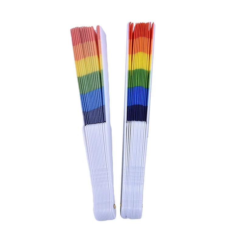 1pc domáce dekorácie Fan Fan Rainbow Ručne držaný skladací fanúšik tanec pre homosexuálov pre gay pýchy dekorácie Fan Art Craft Decor