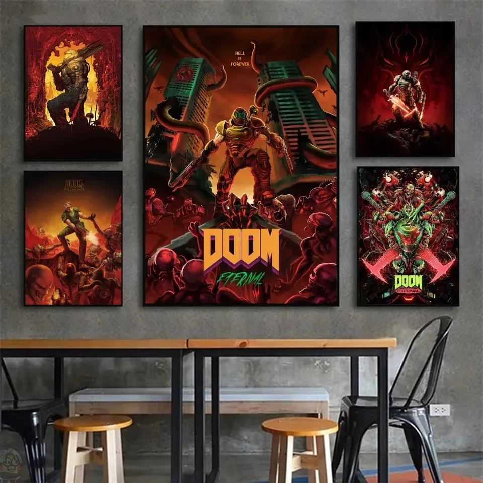 1PC Doom plagát papier tlač domácu spálňu Vstupný bar kaviareň Art maľba dekorácia