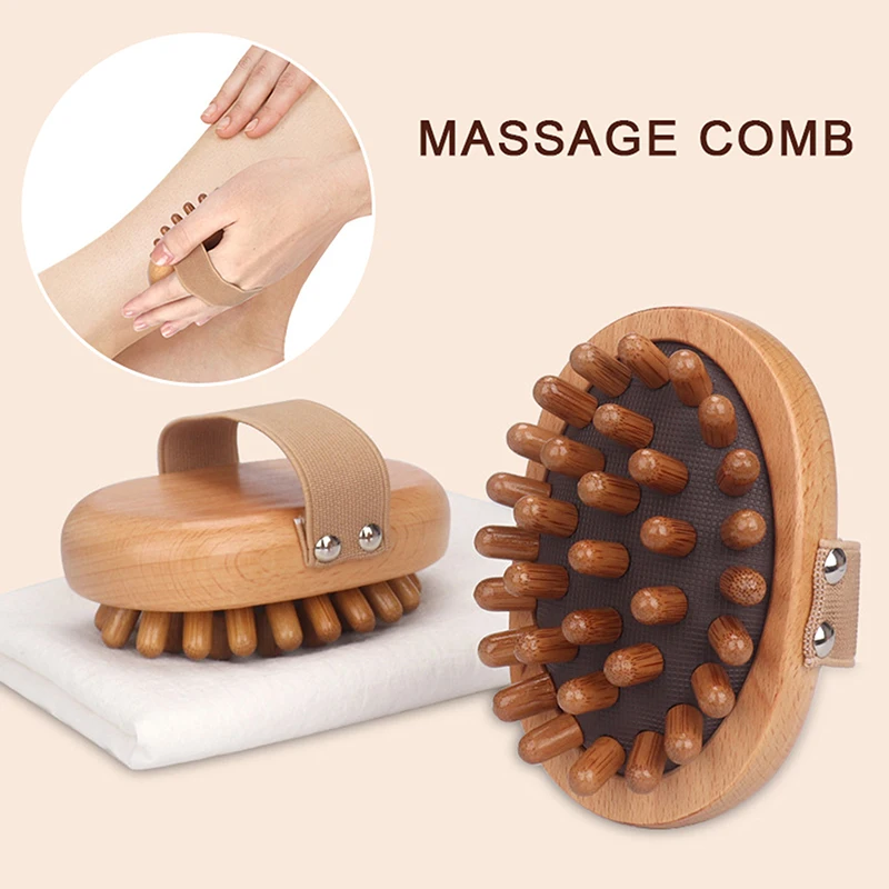 1PC Drevené vzduchové vankúšové vankúše Meridian Masáž Health Care Combs Hair Brush Comp Combre Cailp Hair Care zdravý bambusový hrebeň