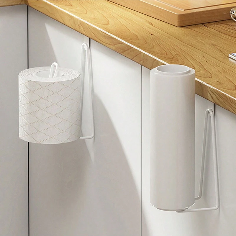 1PC Držiak na toaletný papier Organizátor Wall Mount Storage Stock Kitchen Kúpeľňa bez vŕtacieho tkaniva Uterák