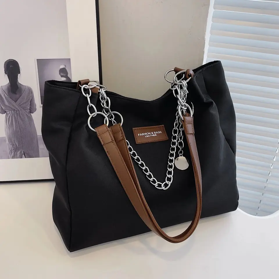 1PC Dámska móda veľkú kapacitu ramená vrecka Nylon s dámskou taškou PU Dámska taška Mommy vhodný na každodenné dochádzanie