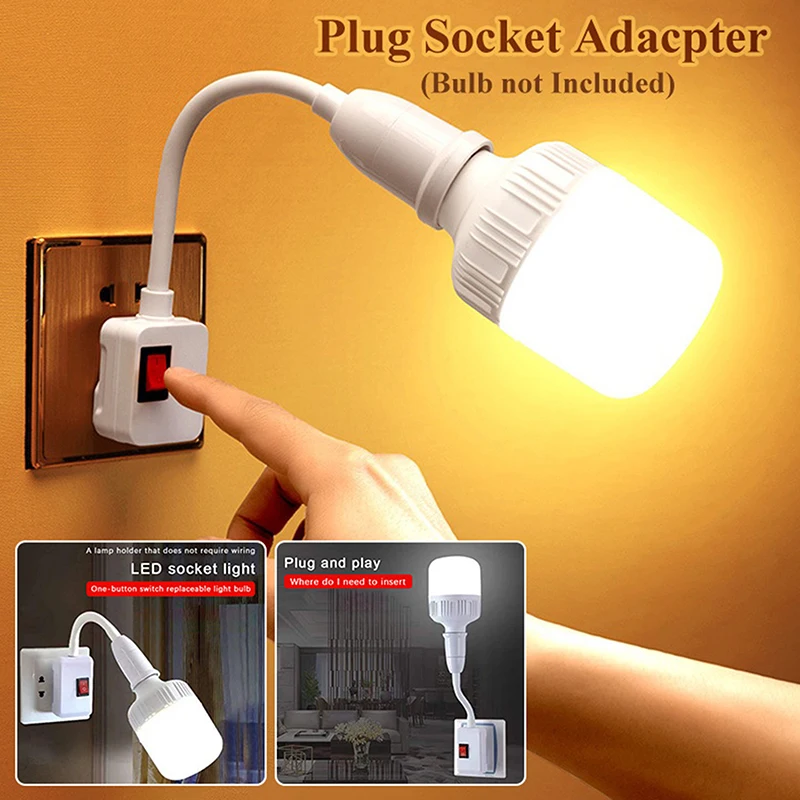 1pc E27 lampa základňa Flexibilná ohybová stena svetlo objímka adaptér plugový spínač žiarovky držiak na predĺženie žiarovky