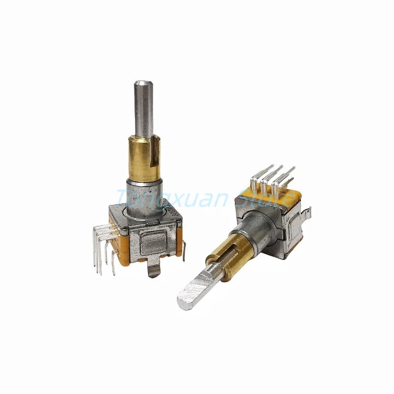 1pc EC11ebB24C03 EC110701N2B Kodér s dvojitým hriadeľom s tlačovým spínačom 8pins 30 Poloha 15 pulzná rukoväť 25 mm