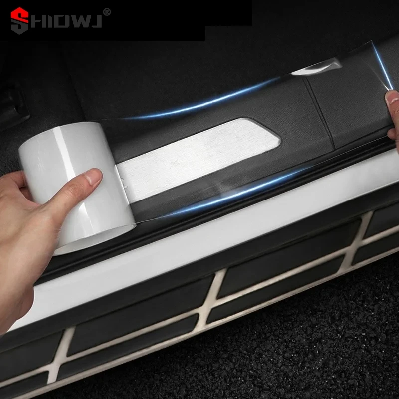 1pc Edge Dvere Edge Transparentný ochranný film Anti Scratch Nano Tape Auto Trunk Sill Sill Dvere Edge Ochranca Film Film Film