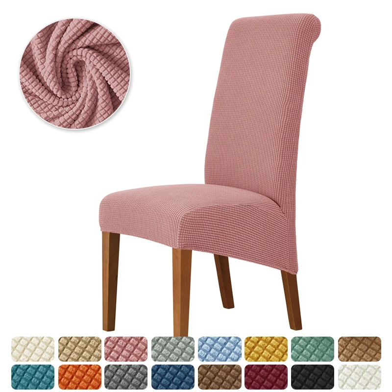 1pc elastické jedálenské kreslo pokrýva pevnú farbu Polar Fleece High Back Stoličky Slipcovers Nastaviteľné sedadlo Hotel Svadobný banket