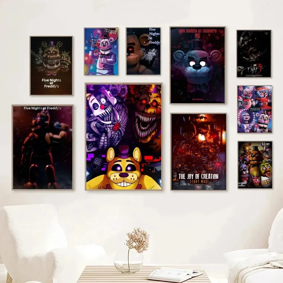 1pc FNAF päť nocí, na nálepky na plagáty Anime Plagery Domáce dekorácie