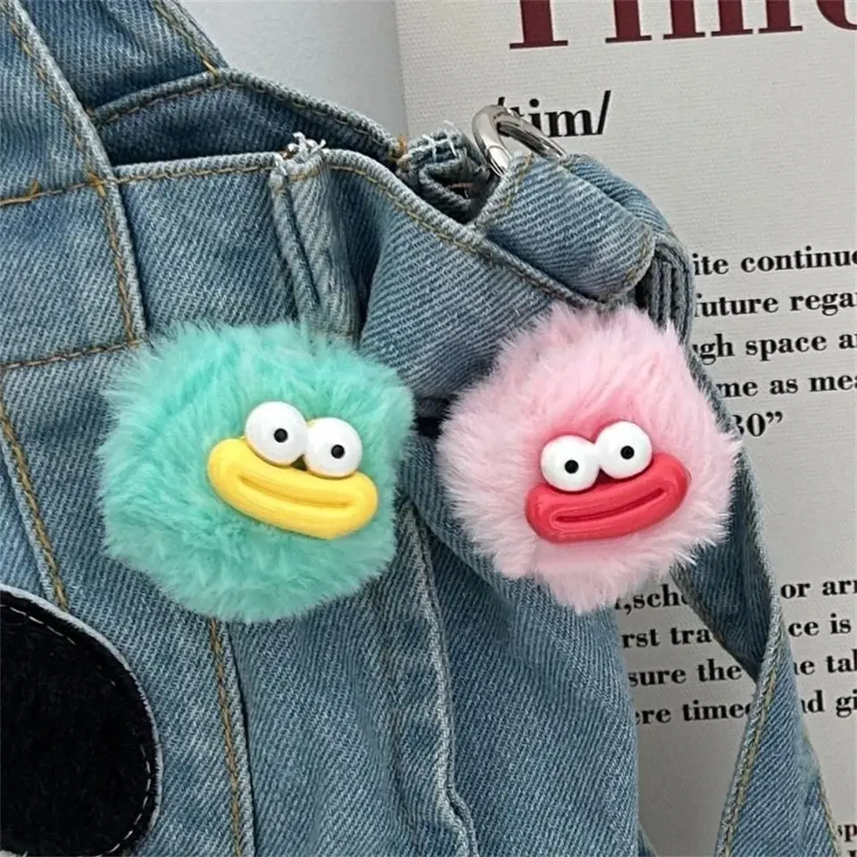 1PC Funny klobása úst klaun klaun keychain karikatúra plyšová vrecká prívesok Dievčatá darček