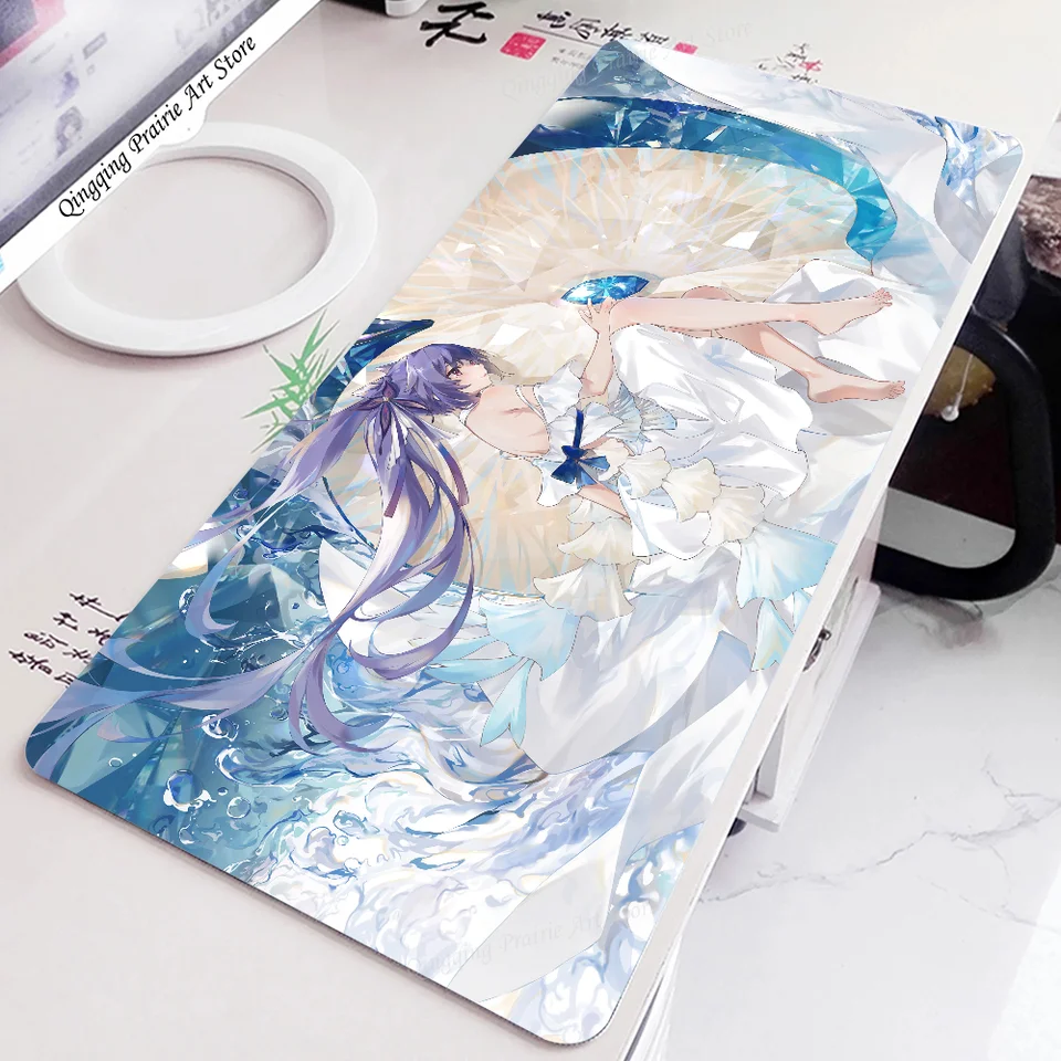 1pc Genshin Impact Game Keqing Mouse Pad Mouse Mout Desk Desk s podložkami Gaming Accessories Prime Gaming XXL