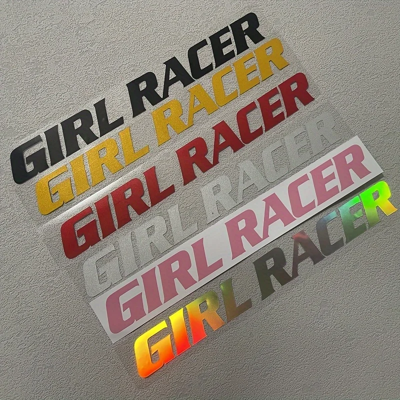 1PC Girl Racer Motorcycle Stickers Automobilový nárazník dekorácia Motorka predného krytu palivová nádrž na bočné kapotáž prilba vinylové obtisky