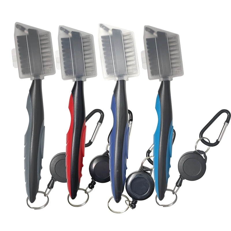 1PC Golf Brush Groove Cleaner obojstranný nylonový štetinový šnúra Praktické čistenie golfovej hlavy Čistenie kefy Sférické golfové doplnky
