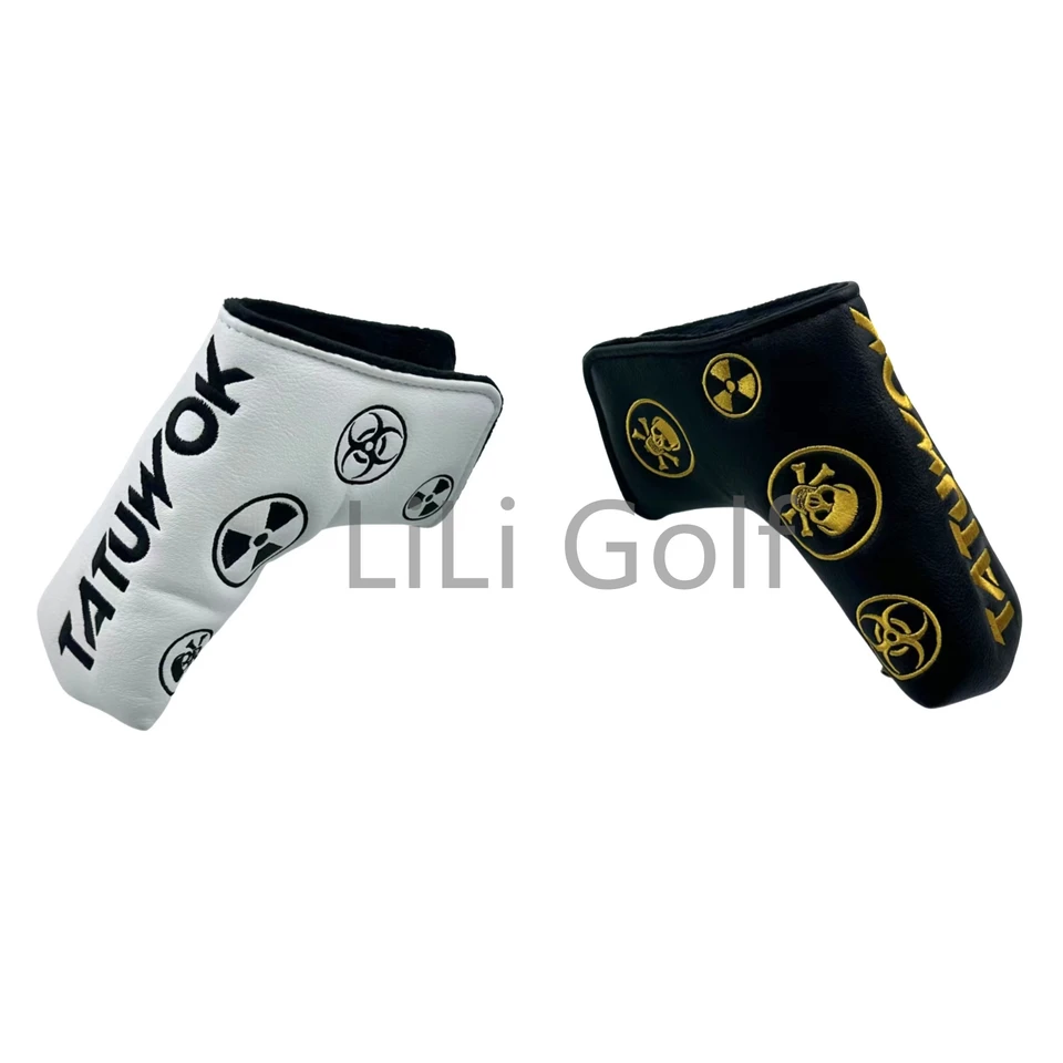 1PC Golf Putter Cover Pu Leather Danger Znaky lebky Golf Club Cover Cover Putter Putter Protector s ochrancom magnetu zatvorením magnetu