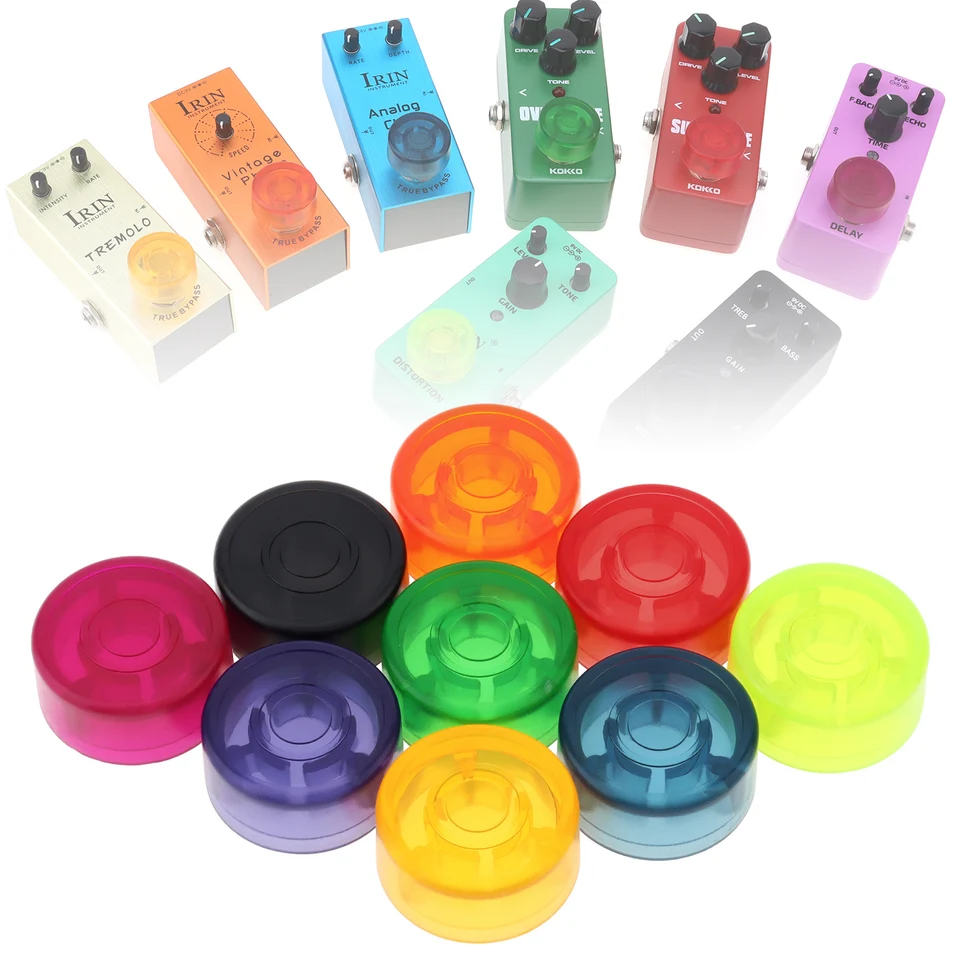 1PC Guitar Effect Pedal Foot Ochrana čiapka plastová ľahká farebná pedálová noha