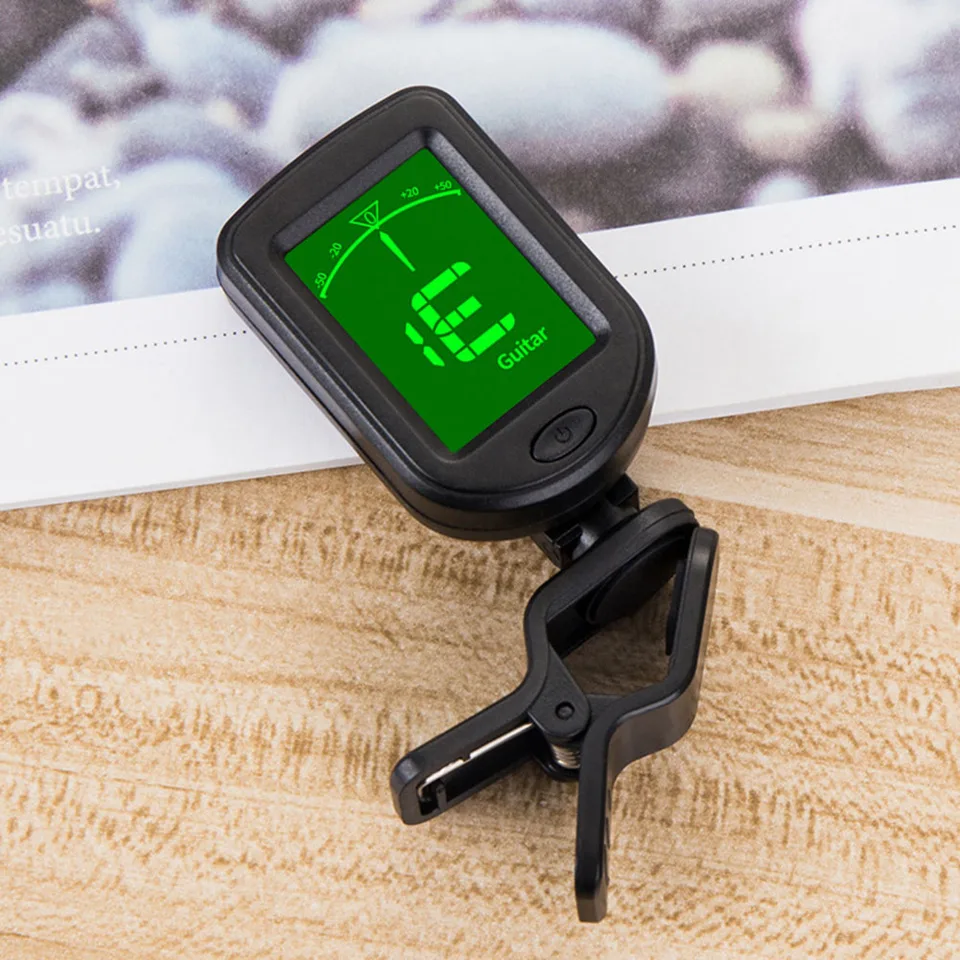 1PC Guitar Tuner Digital Clip-On Toun Tuner pre basové ukulele husle Universal Tuning Musical Instruments Guitars Príslušenstvo