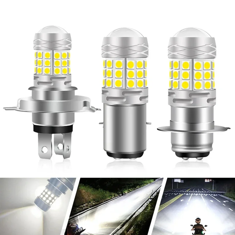 1PC H4 LED motocyklové svetlomet 42 -led Ba20D P15D LED LED LED MOTO VYSOKÉ/NIGHT LED LED žiarovkové žiarovky MOTORY cyklu hmlové svetlá 12v biele
