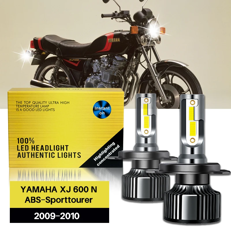 1PC H4 LED motocyklové svetlomet žiarovky Moto HI Lo Beam Lamp 12v Luces Výmena za Yamaha XJ6 600 N ABS - SportTourer 2009 2010