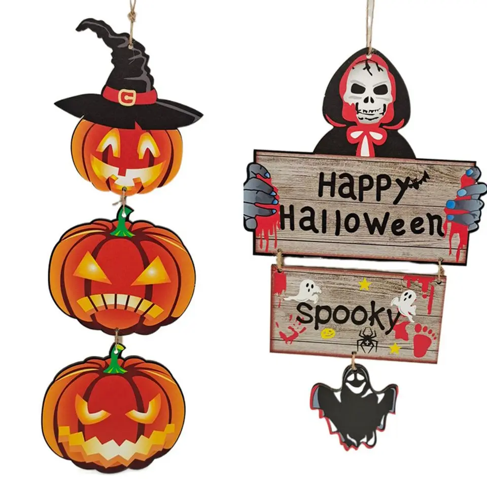 1PC Halloween Ozdoby obývacia izba Dverné okno Happy Halloween Pumpkin Witch Hat Detská hračka Tag Halloween dekorácie