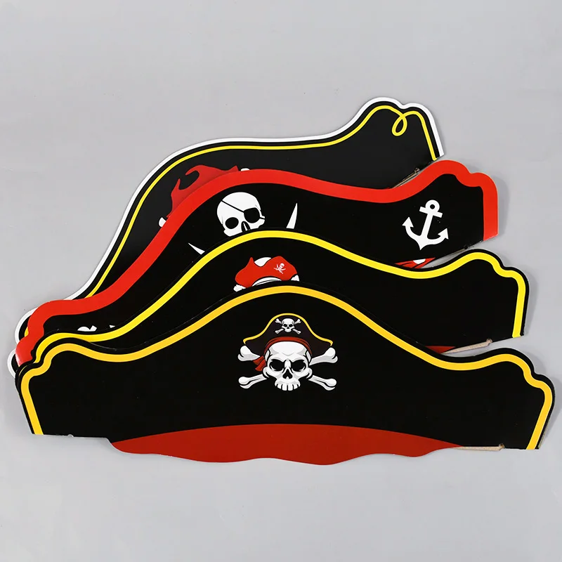 1pc Halloween Pirate Hat Horror kostrový vzor Piráti Piráti kapitán cosplay pódium show rekvizity rekvizity Halloween Party Decor Supplies