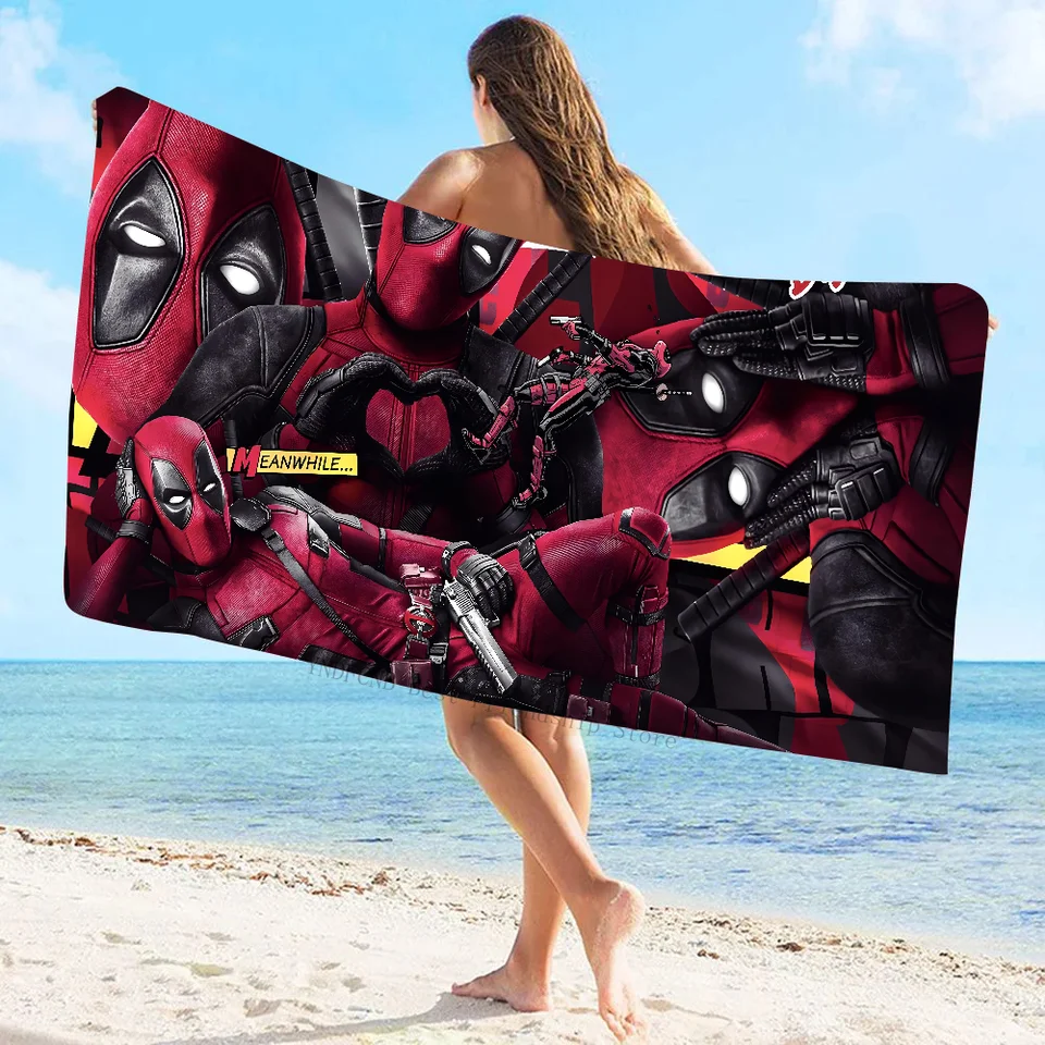 1PC HD-D Diadpool uterák na mikrovlákno uterák Rýchle suchý detský pláž prikrývku mäkký unisex kempový uterák