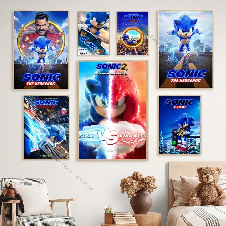 1pc herný plagát Dobré kvalitné výtlačky Vintage miestnosť S-Sonic H-Hedgehog Domov Bar Cafe Decor