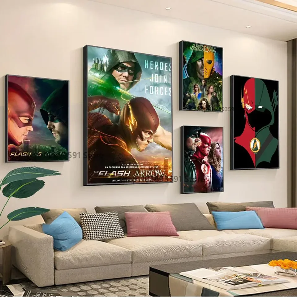 1pc horúci film GGREEN Arrow a Flash Platter Paper Print Domáca spálňa Vstupný bar kaviareň Art maľba dekorácia