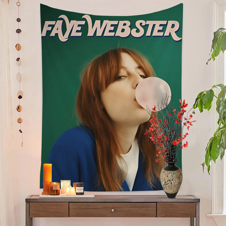 1PC Hot Singer Faye Webster tapiséria tlačená veľká stena tapiséria umelecká sci -fiction Room Home Decor Decort prikrývka