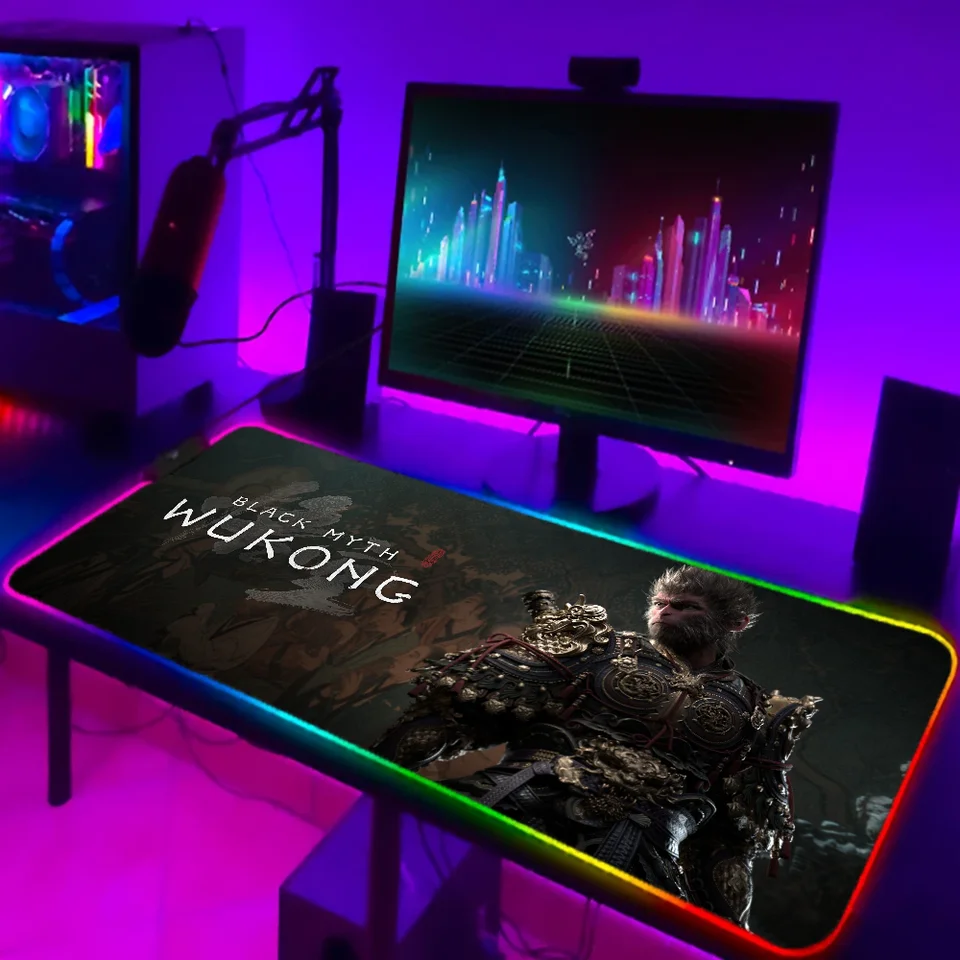 1pc hra čierny mýtus wukong xxl rgb herné podložky myši