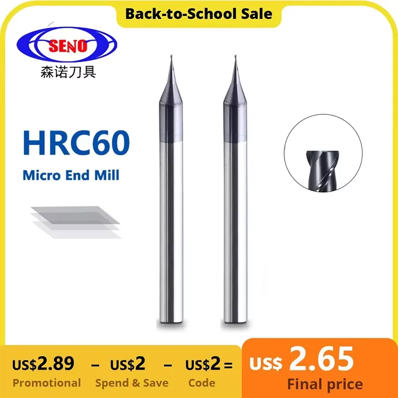 1pc HRC60 Micro Square End Mlyn 2 flauty 0,2-0,9 mm Tiain Micro Flat 4 mm stopka na drážku frézka mirco karbid cnc gravírovanie bit