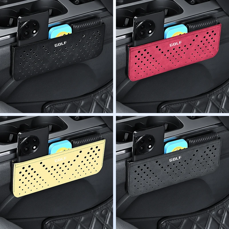 1pc imitácia jeleň kožné auto Skladovacie taška Multifunkčné skladovacie skrinky na dvere sedadla pre golf 4 5 6 7 Mk2 Mk3 Mk4 Mk7