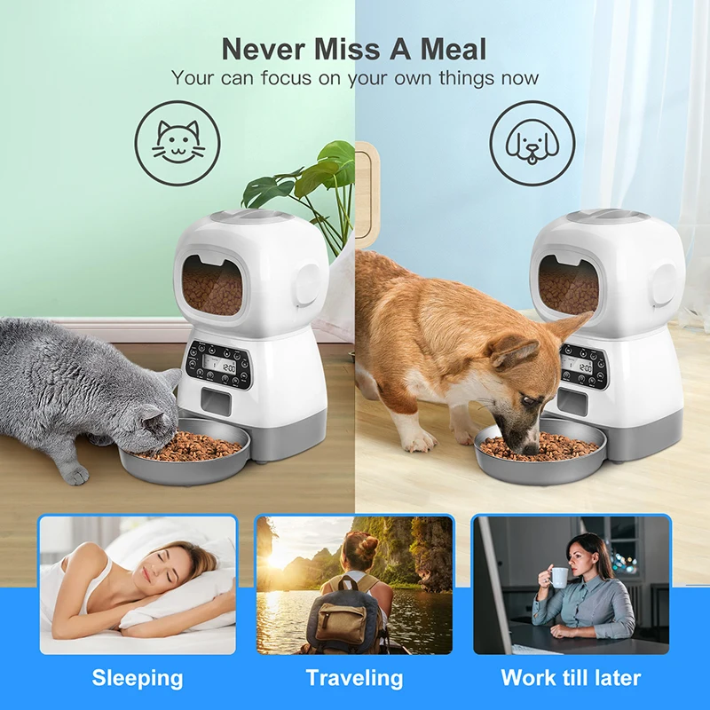 1PC Intelligent Elf Pet Automatic Feeders Point Manual alebo WiFi Kŕmenie Všeobecné výrobky pre domáce zvieratá pre mačky a psy