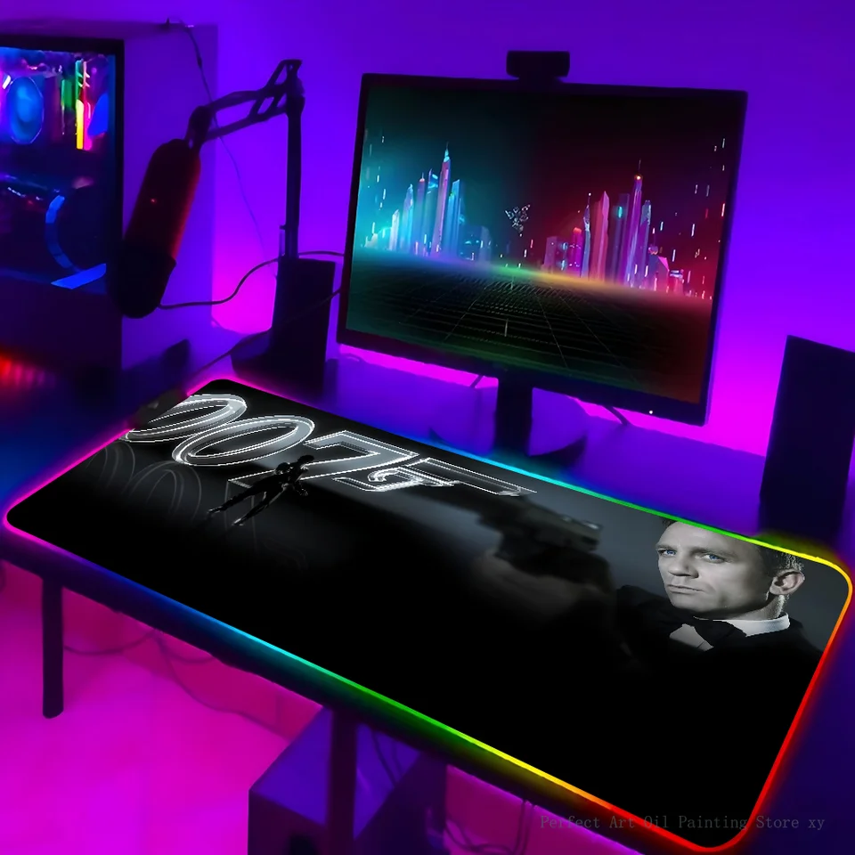1PC James Movie B-Bond 007 XXL RGB Gaming Mouse podložky HD Čierne hráči