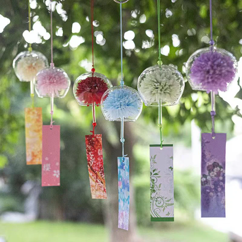 1pc japonský vietor Japan Japan Wind Wind Ručne vyrábaný sklenený fuin domáci kúpeľ Kuchynská kancelária dekor Sakura Cherry Blossom Petdant