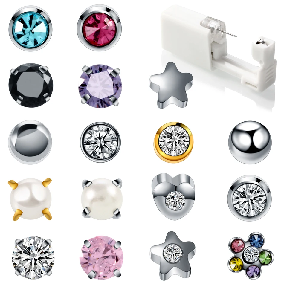 1pc jednorazové sterilné uši piercing jednotka chrupavka Tragus helix piercing pištoľ náradia súprav
