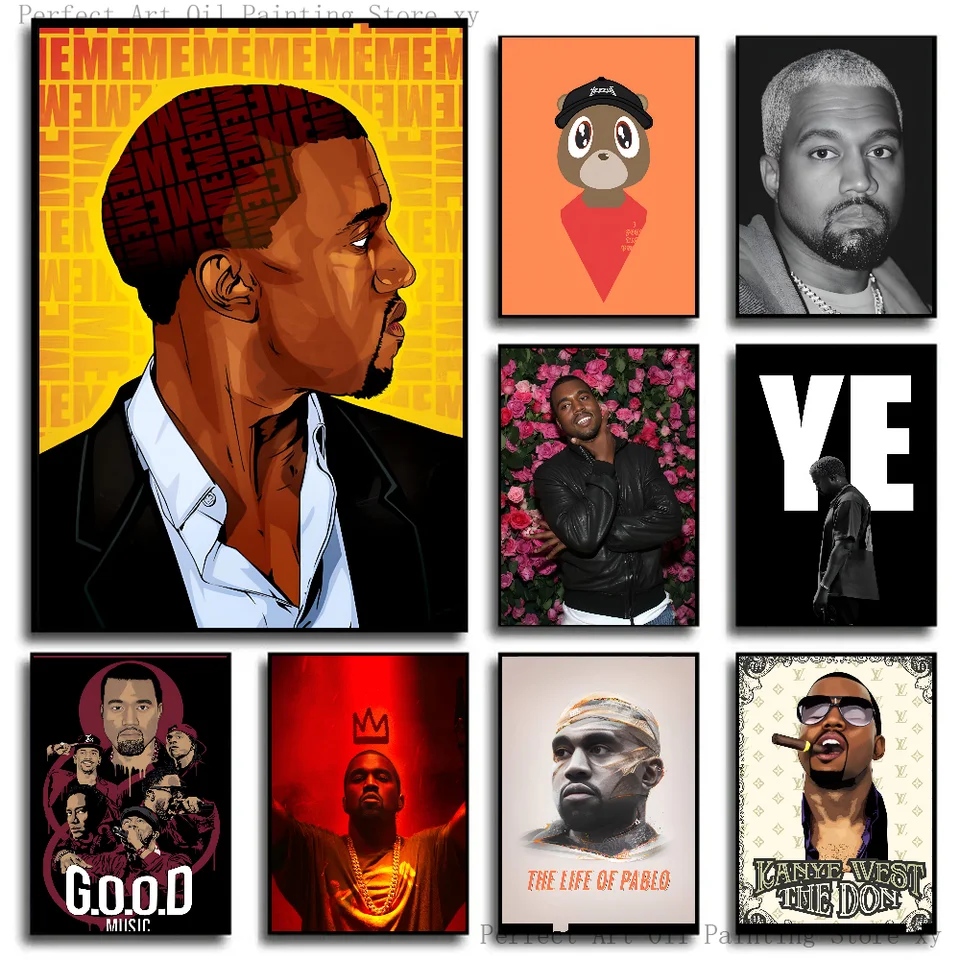 1PC K-Kanye West Yee Plagát plagát Papier papier Domov obývacia izba Spálňa Vstup do baru