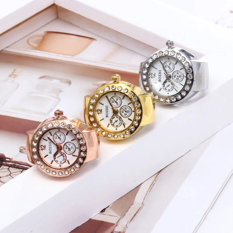 1pc kamienok mini unisex módny prst hodinky retro rímske kremenné hodinky pre ženy pre ženy elastické páskové zliatiny hodiniek šperky