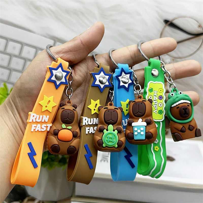 1pc karikatúra roztomilý Kawaii Keyring 3D Animal Keychain PVC Key Držiteľ vrecka na batoh závesu na závesné dekorácie Darčeky