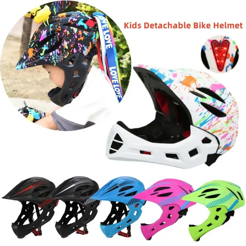 1pc Kids Bike Helma nastaviteľná odnímateľná prilba na celú tvár pre cyklistickú prilbu pre bicykel, skateboard, skúter, ochranný prevodový stupeň
