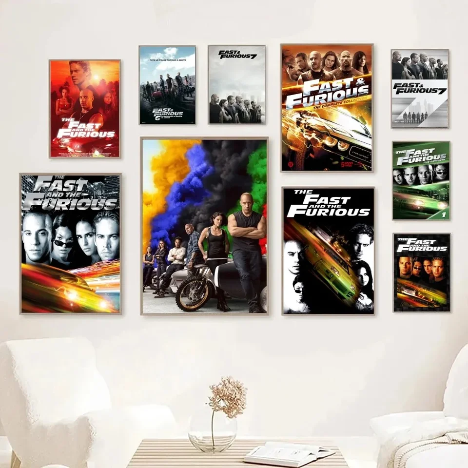1pc klasický film The Fast and the Furious Plaght Stickers Home Decor Decor Estetic Art Mural Room Decor Digital Painting Living