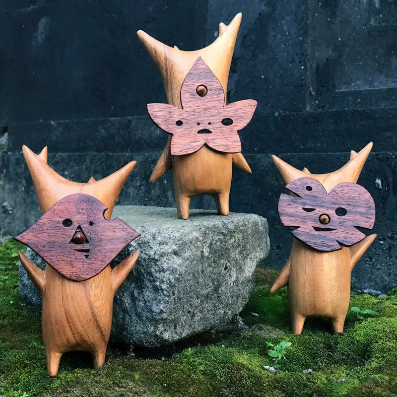 1pc Korok Socha Wooden Resin Randwork Sochy Family Game Lovers Zeldas Breat z divočiny pre dekoráciu domácej miestnosti