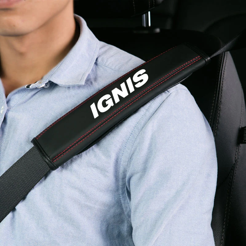 1pc kožené autosolovacie pásové pokrývky ramenných ramenných ramien Pohodlný strážny vankúš na krk pre Suzuki Ignis baleno sx4 samurai alto jimny